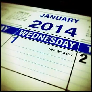 2014 calendar january 1st