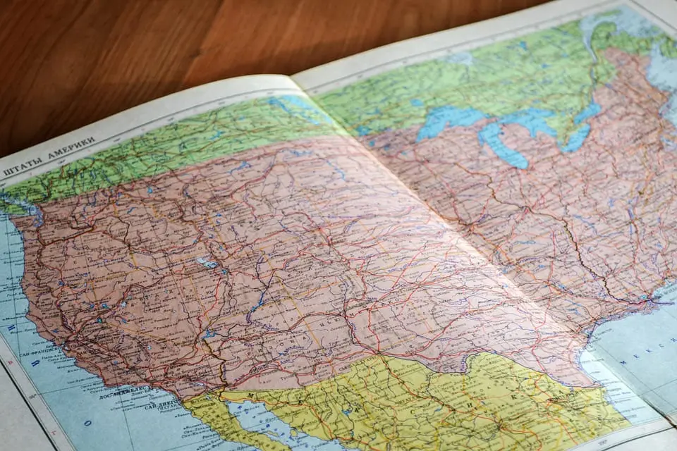 open map of USA