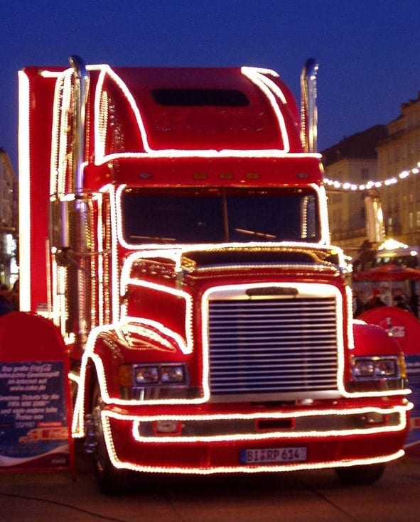 Freght line truck holiday lights