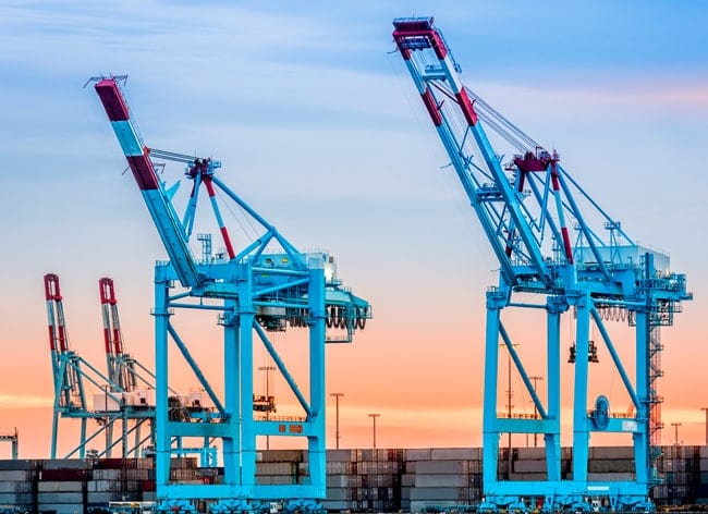 Port Cranes and Containers