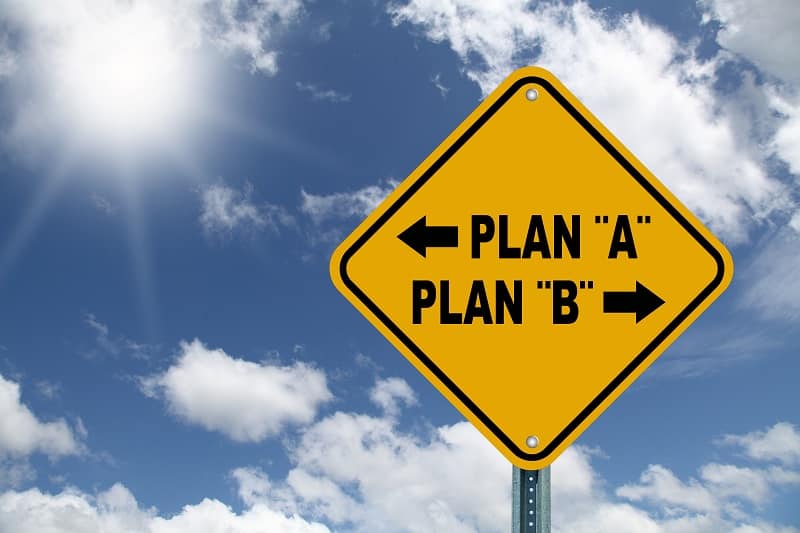 Sign stating Plan A and Plan B