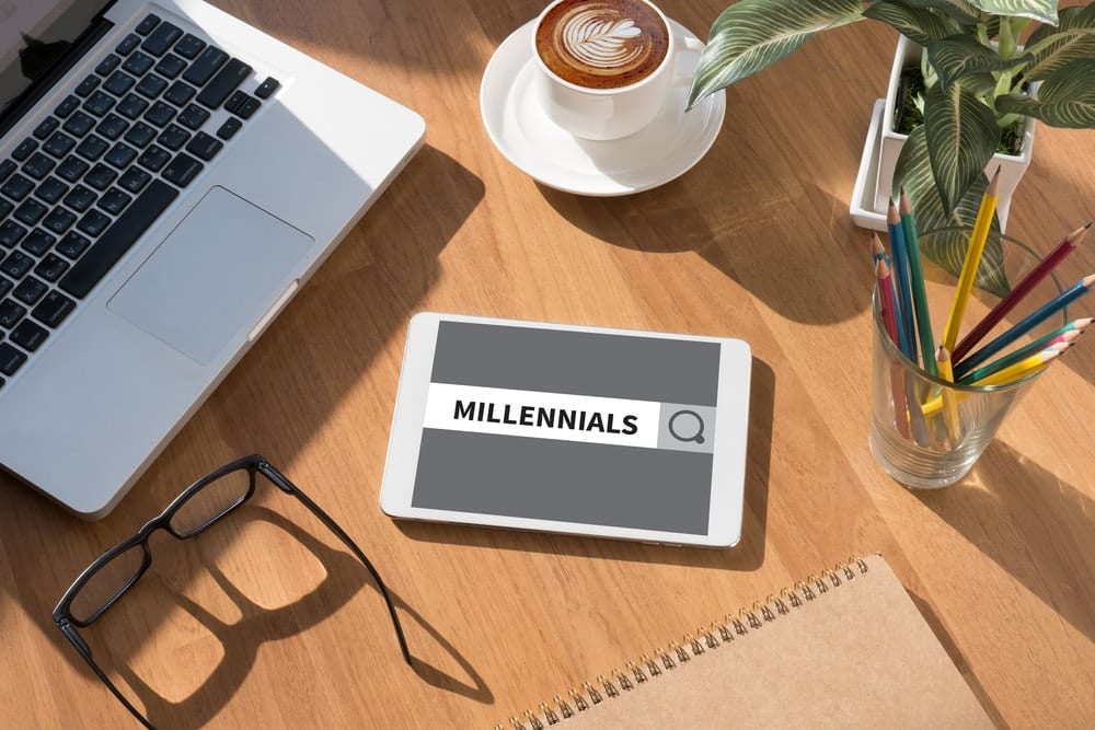 millennials search on laptop
