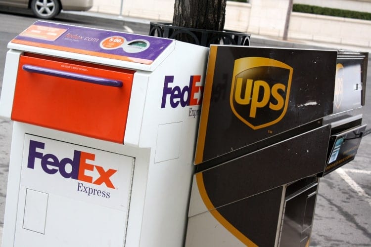 fedex and ups mail boxes
