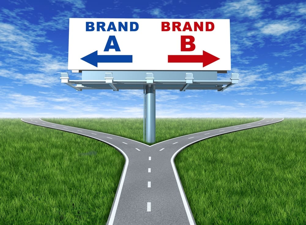 sign with brand a and b