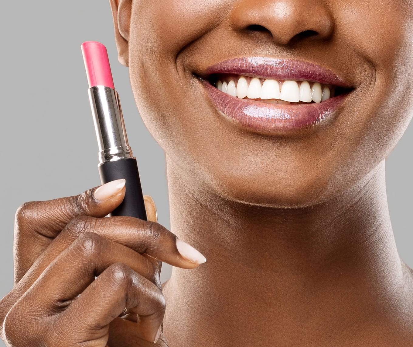 Beauty Product Fulfillment - happy customer with lipstick