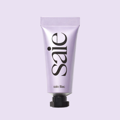 Saie Beauty lilac product bottle light